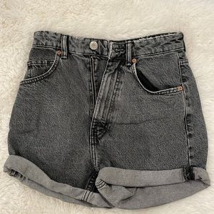 Zara dark grey jean shorts.